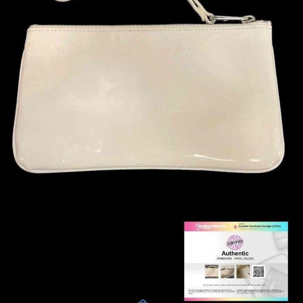 Marc Jacobs w/ COA White Patent PVC Wristlet / Pouch